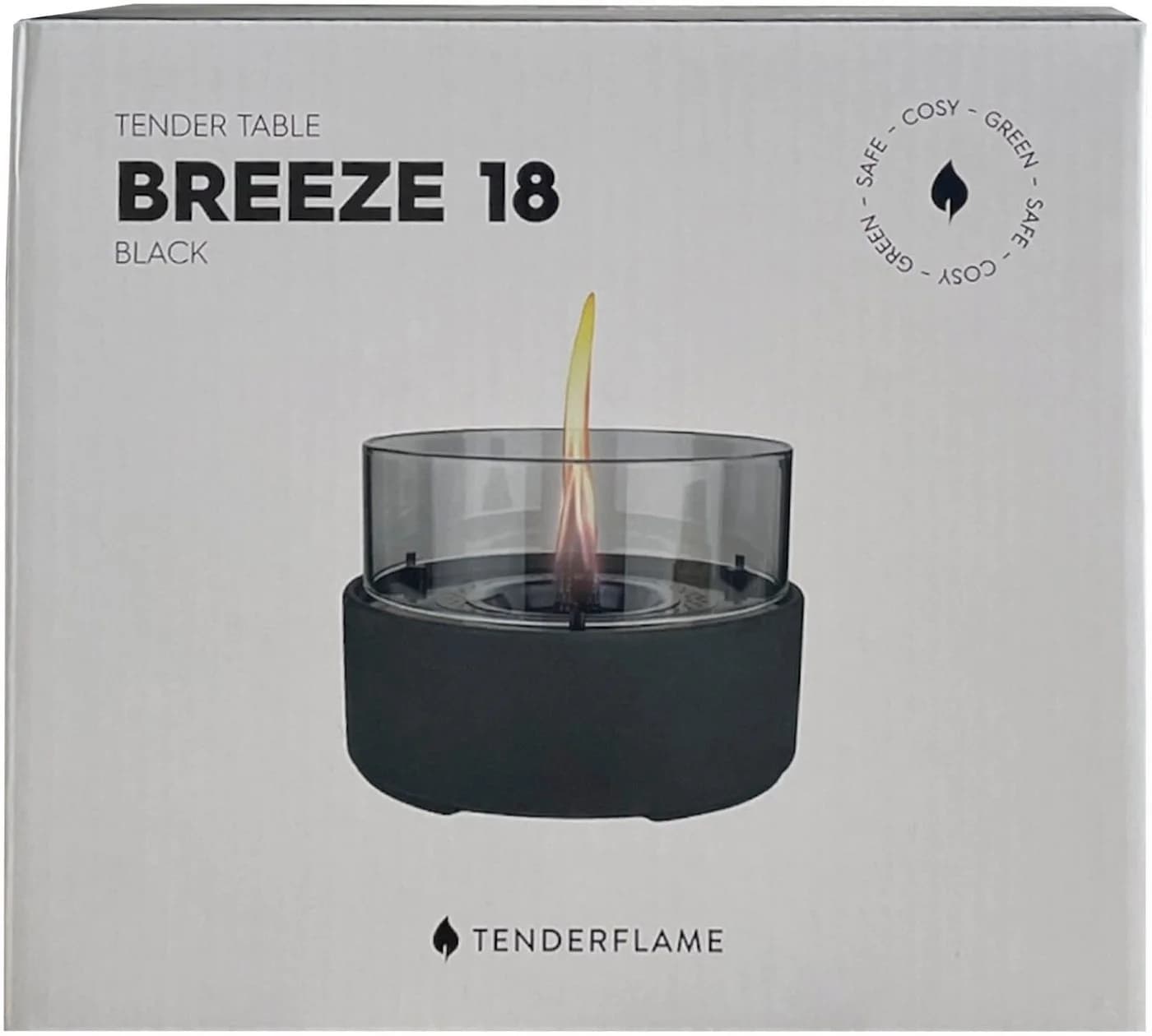 Tenderflame Tischfeuer Breeze 18 Rauch- und rußfrei Schwarz