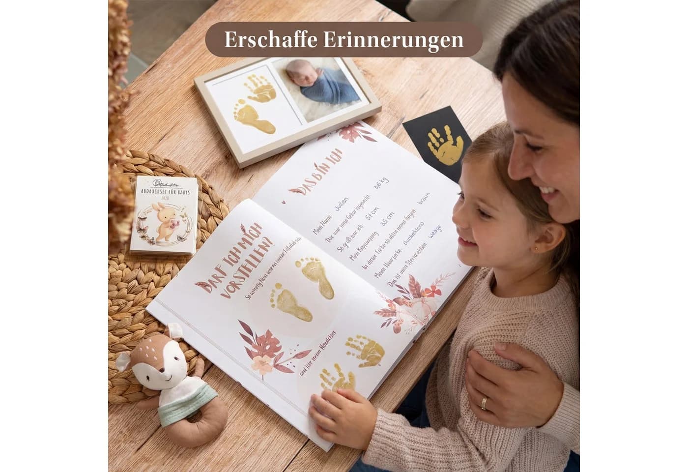Eulentaler Baby Handabdruck-Set 3er Sparset Gold/Schwarz
