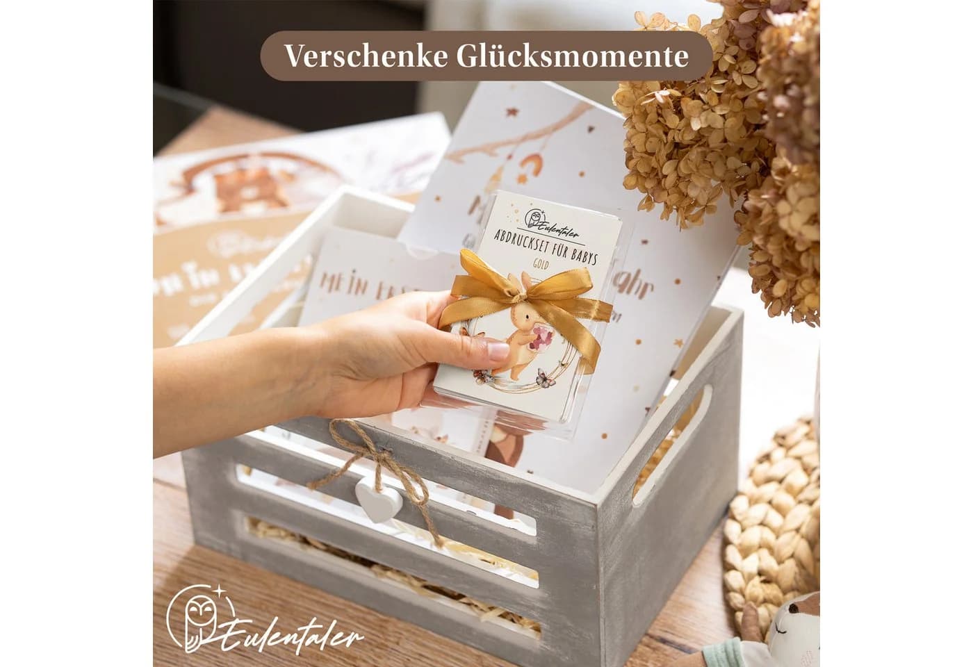Eulentaler Baby Handabdruck-Set 3er Sparset Gold/Schwarz - Bild 5
