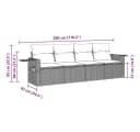 vidaXL Gartenlounge-Set 4-tlg. Schwarz Poly Rattan mit Kissen Bild 3