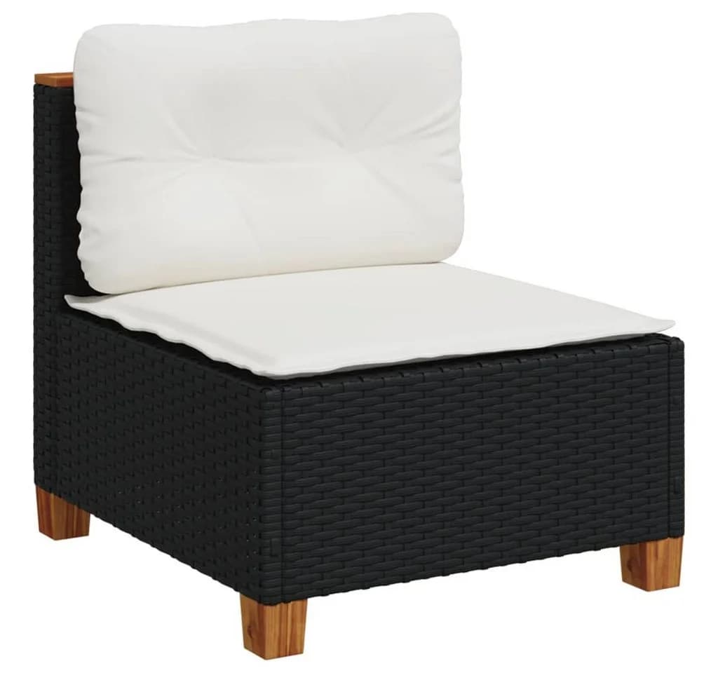 vidaXL Gartenlounge-Set 4-tlg. Schwarz Poly Rattan mit Kissen - Bild 3