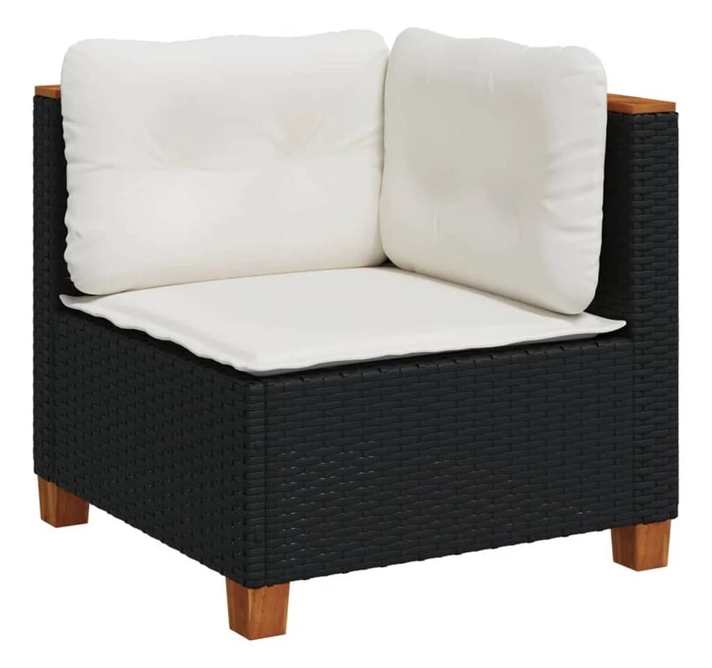 vidaXL Gartenlounge-Set 5-tlg. Schwarz Poly Rattan mit Kissen - Bild 3