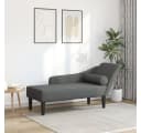 vidaXL Chaiselongue mit Kissen Dunkelgrau Stoff Modern Bild 1