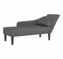 vidaXL Chaiselongue mit Kissen Dunkelgrau Stoff Modern Bild 2