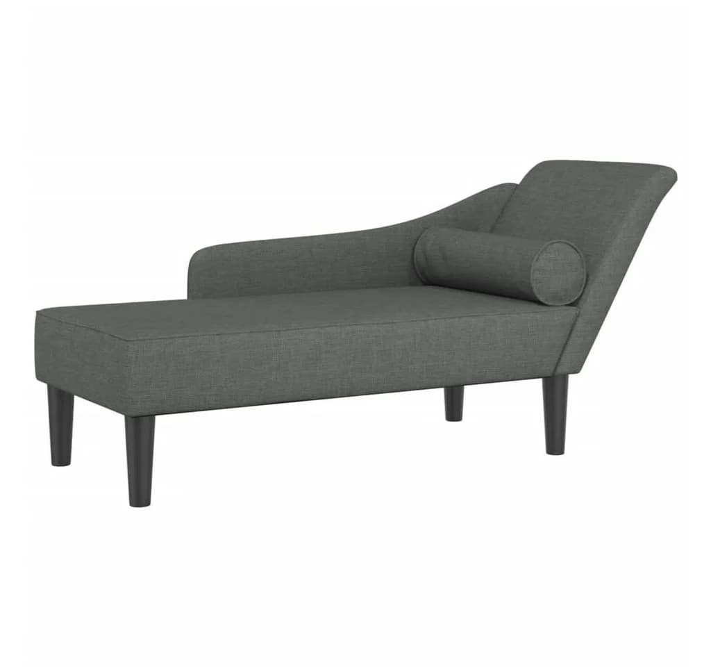 vidaXL Chaiselongue mit Kissen Dunkelgrau Stoff Modern - Bild 2