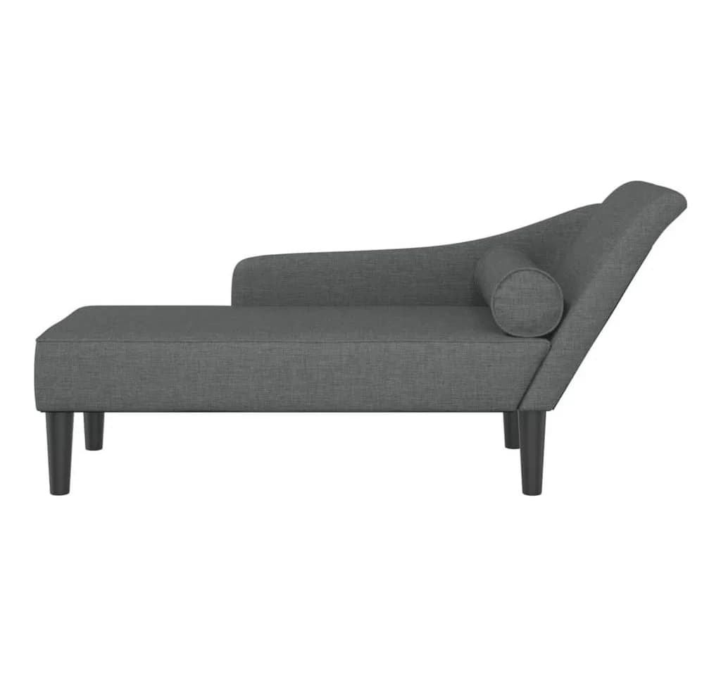 vidaXL Chaiselongue mit Kissen Dunkelgrau Stoff Modern - Bild 3