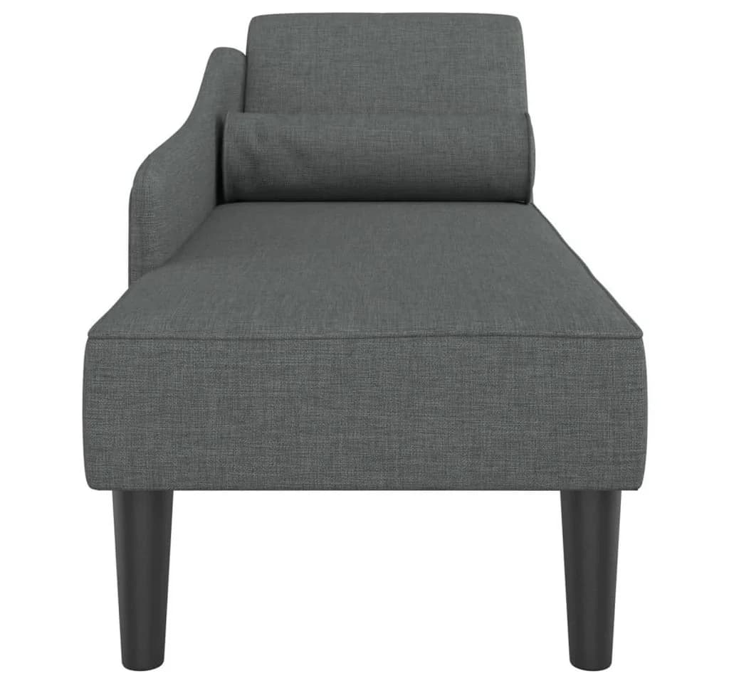 vidaXL Chaiselongue mit Kissen Dunkelgrau Stoff Modern - Bild 4