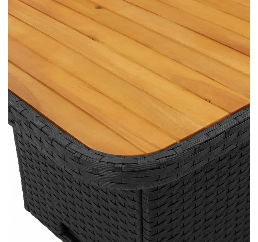 vidaXL Garten-Essgruppe 3-tlg. Schwarz Poly Rattan mit Kissen - Bild 5