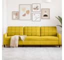 vidaXL 3-Sitzer Sofa Gelb Samt Metallgestell Bild 1