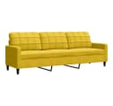vidaXL 3-Sitzer Sofa Gelb Samt Metallgestell Bild 2
