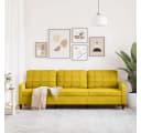 vidaXL 3-Sitzer Sofa Gelb Samt Metallgestell Bild 3