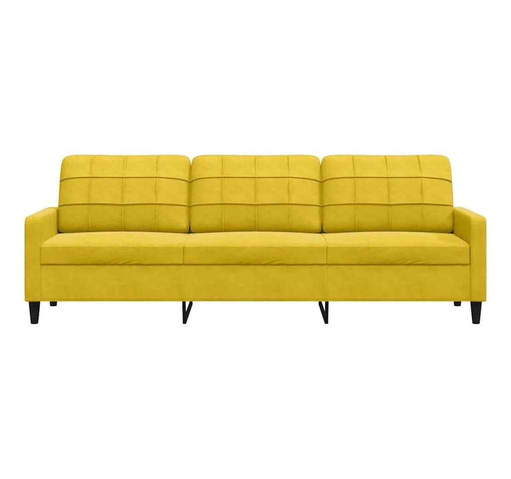 vidaXL 3-Sitzer Sofa Gelb Samt Metallgestell - Bild 4