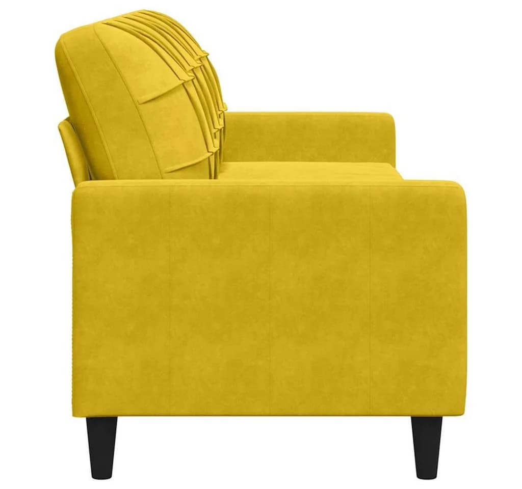 vidaXL 3-Sitzer Sofa Gelb Samt Metallgestell - Bild 5