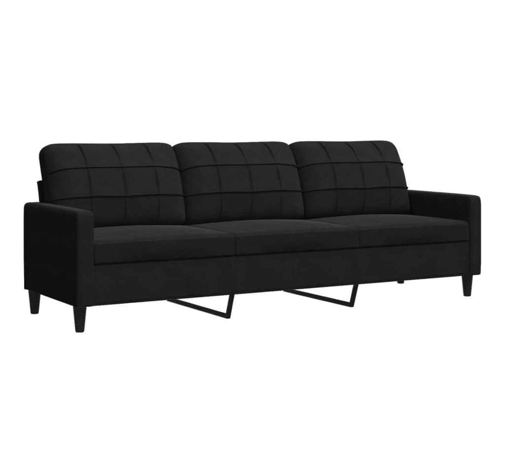 VIDAXL Sofa 3-tlg. Schwarz Samt S0ZBQ0WX - Bild 4