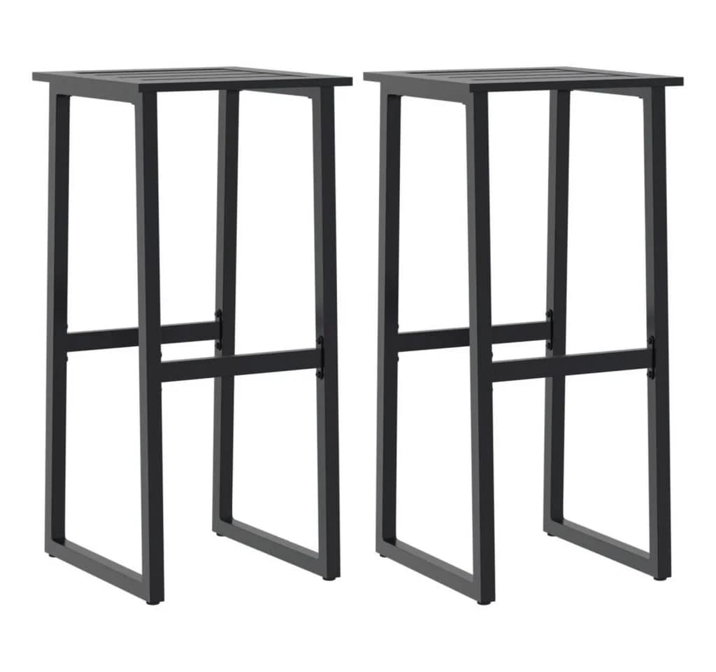 vidaXL Barhocker 2er Set Schwarz Pulverbeschichteter Stahl - Bild 2