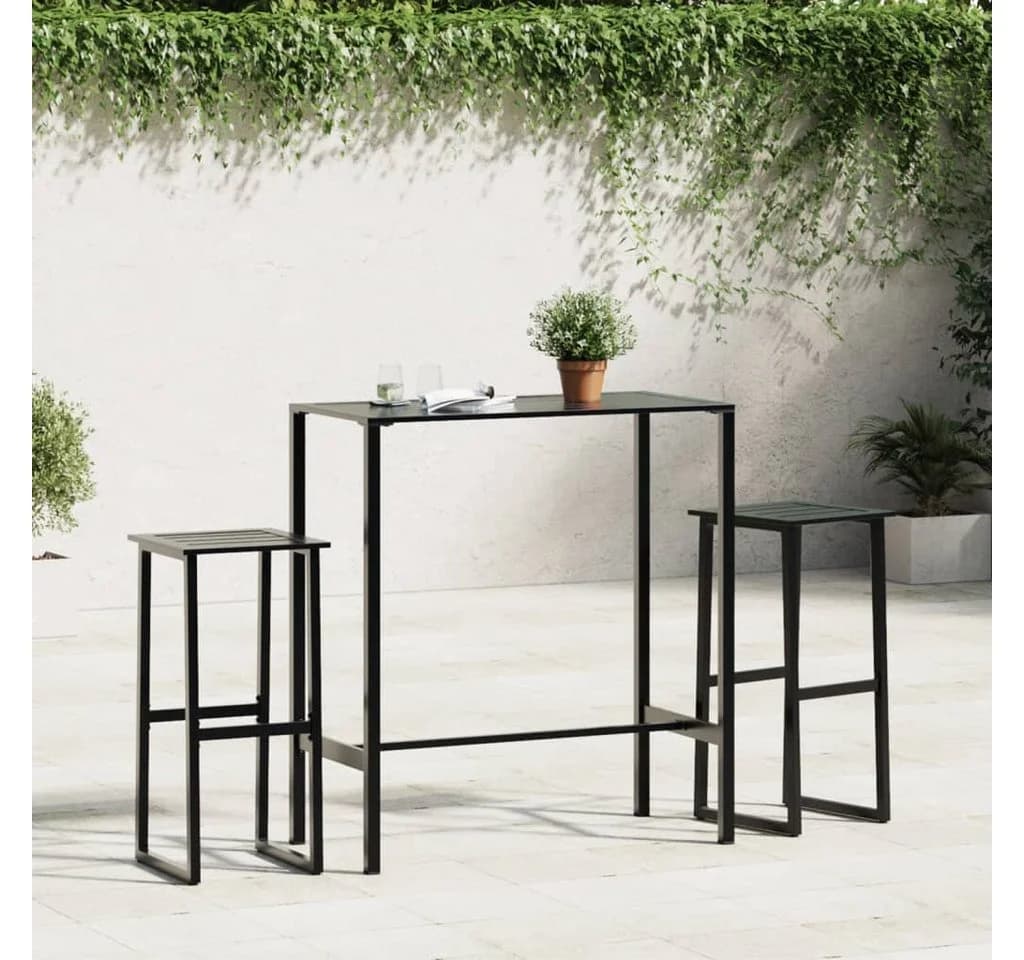 vidaXL Barhocker 2er Set Schwarz Pulverbeschichteter Stahl - Bild 3