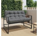 vidaXL Gartenbank mit Kissen Anthrazit 113 cm Stahl Bild 1