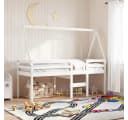 vidaXL Betthimmel Dach für Kinderbett Weiß Massivholz Kiefer Bild 1