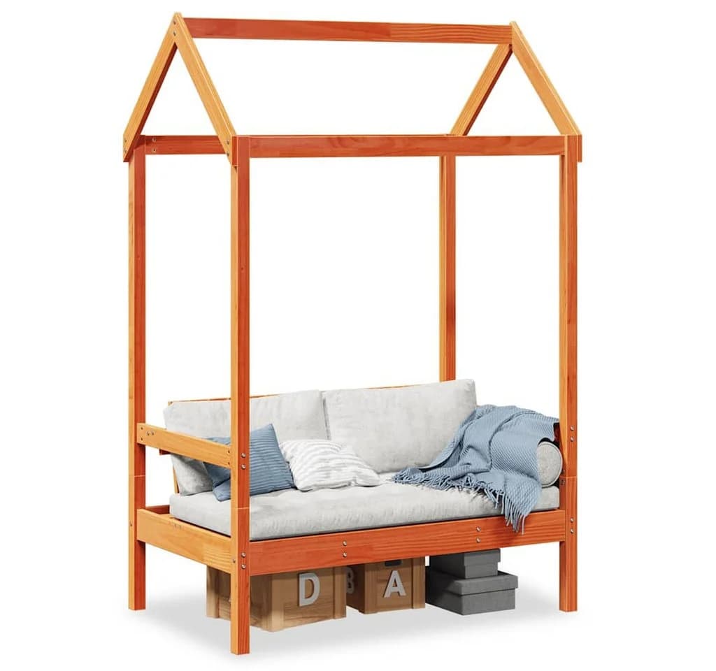vidaXL Sitzbank mit Dach Wachsbraun Massivholz Kiefer