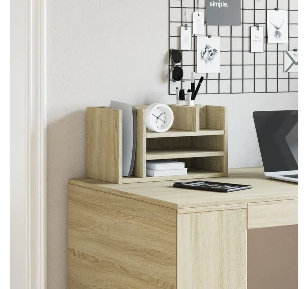 vidaXL Schreibtisch-Organizer Sonoma-Eiche 6 Fächer Holzwerkstoff - Bild 3
