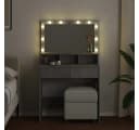 vidaXL Schminktisch mit LED-Beleuchtung und Spiegel Betongrau Bild 3