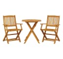 vidaXL Gartenlounge-Set 3-tlg. Bistro-Set Klappbar Massivholz Bild 2