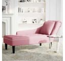 vidaXL Chaiselongue Rosa Samt mit Kissen und Rechter Armlehne Bild 3