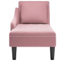 vidaXL Chaiselongue Rosa Samt mit Kissen und Rechter Armlehne Bild 4