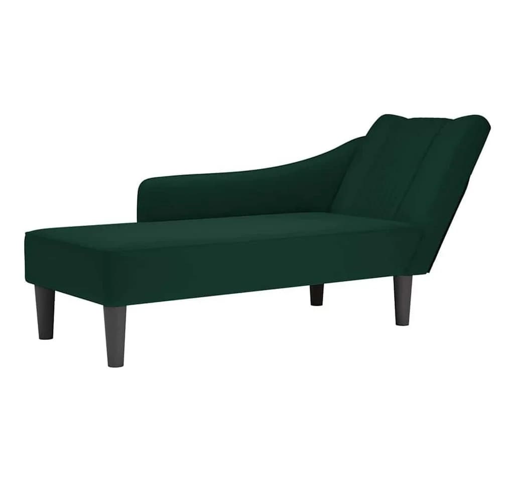 vidaXL Chaiselongue mit Rechter Armlehne Dunkelgrün Samt - Bild 2