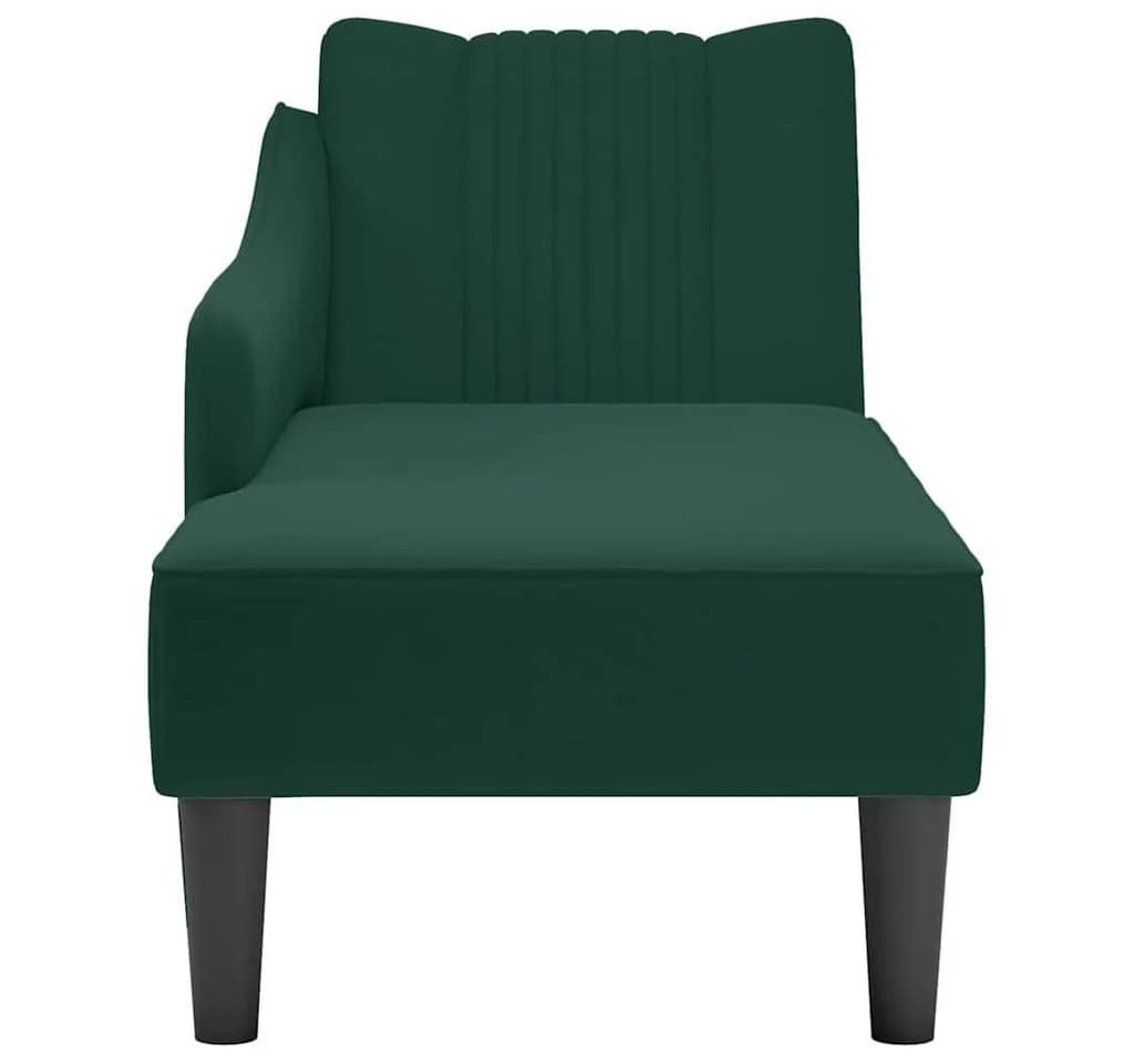 vidaXL Chaiselongue mit Rechter Armlehne Dunkelgrün Samt - Bild 4