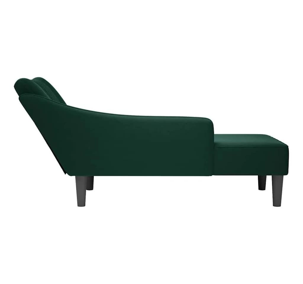 vidaXL Chaiselongue mit Rechter Armlehne Dunkelgrün Samt - Bild 5
