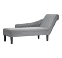 vidaXL Chaiselongue mit Kissen und Rechter Armlehne Hellgrau Stoff Bild 2