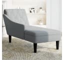 vidaXL Chaiselongue mit Kissen und Rechter Armlehne Hellgrau Stoff Bild 3