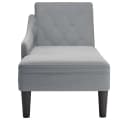 vidaXL Chaiselongue mit Kissen und Rechter Armlehne Hellgrau Stoff Bild 4