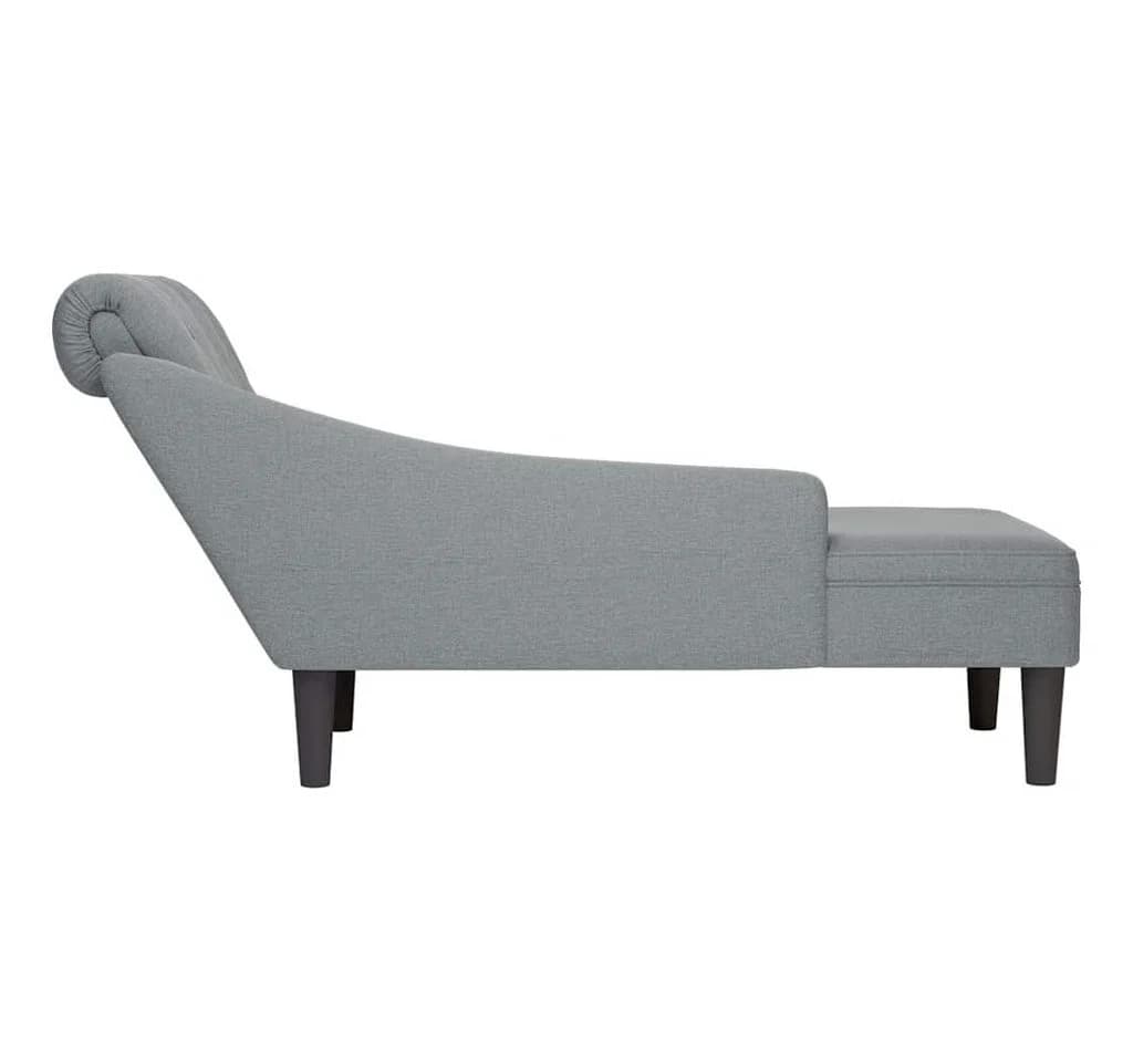 vidaXL Chaiselongue mit Kissen und Rechter Armlehne Hellgrau Stoff - Bild 5