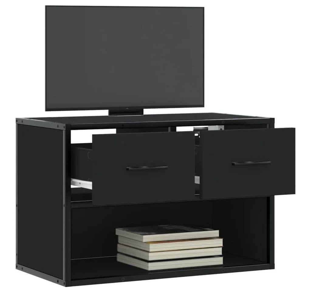 vidaXL TV-Schrank Schwarz Metallgestell Holzwerkstoff - Bild 3