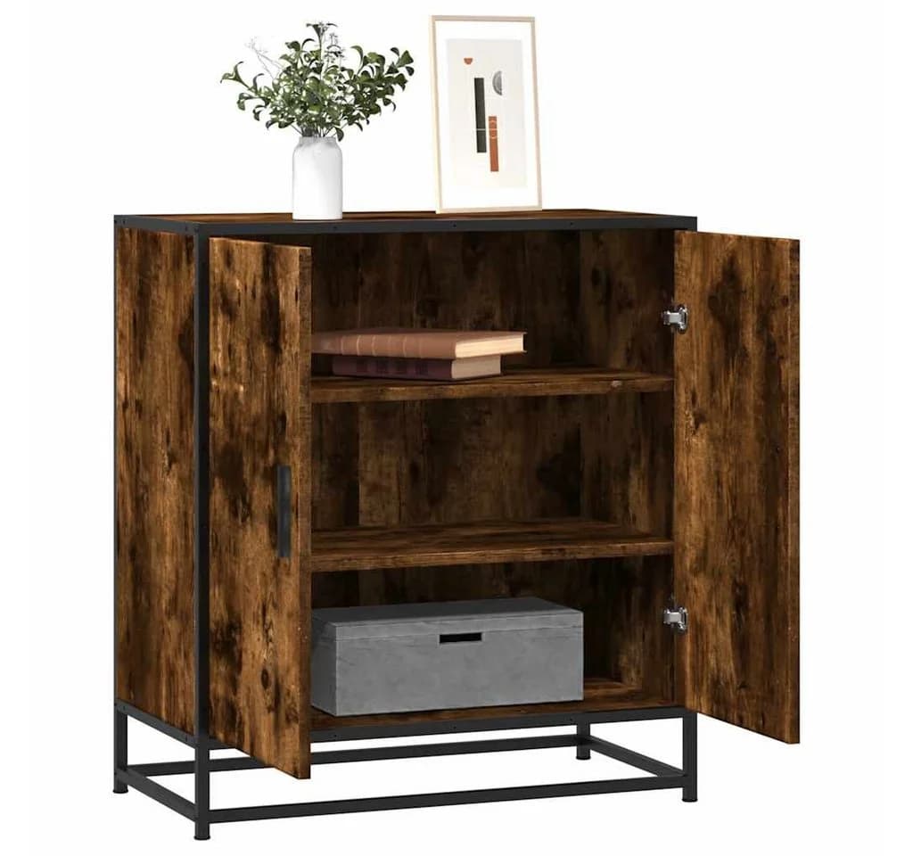 vidaXL Sideboard Räuchereiche Holzwerkstoff Metall Modern