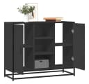 vidaXL Sideboard Schwarz Modernes Holzwerkstoff-Möbel mit Metallgestell Bild 1