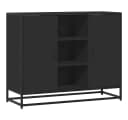 vidaXL Sideboard Schwarz Modernes Holzwerkstoff-Möbel mit Metallgestell Bild 2