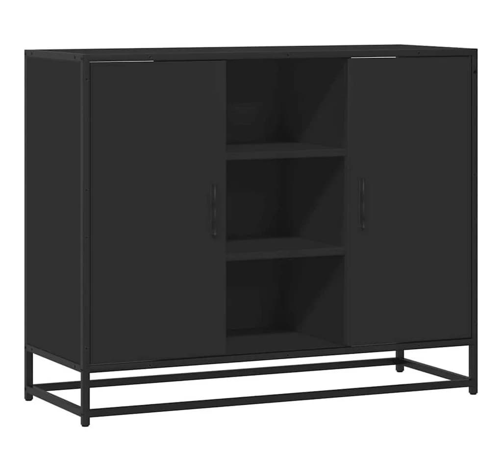 vidaXL Sideboard Schwarz Modernes Holzwerkstoff-Möbel mit Metallgestell - Bild 2