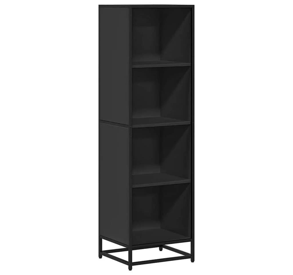 vidaXL Bücherregal Schwarz Metallgestell Holzwerkstoff Modern - Bild 2
