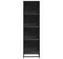 vidaXL Bücherregal Schwarz Metallgestell Holzwerkstoff Modern Bild 4