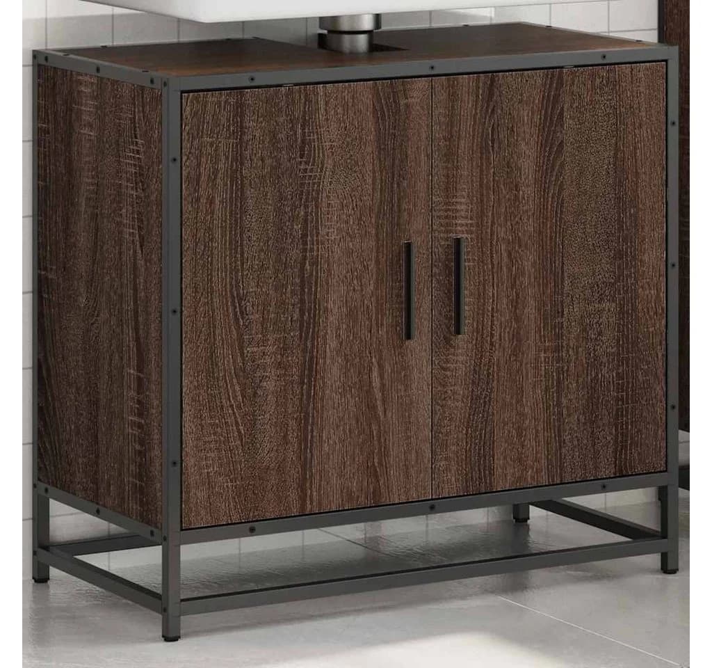 vidaXL Badezimmerspiegelunterschrank Braun Eichen-Optik Retro - Bild 3