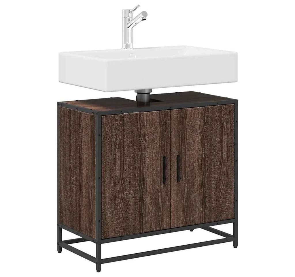 vidaXL Badezimmerspiegelunterschrank Braun Eichen-Optik Retro - Bild 4