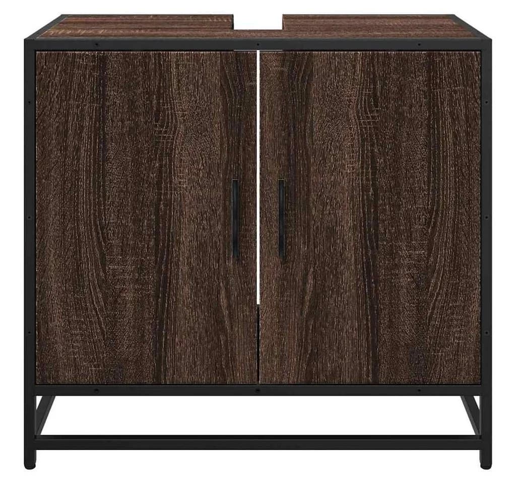 vidaXL Badezimmerspiegelunterschrank Braun Eichen-Optik Retro - Bild 5