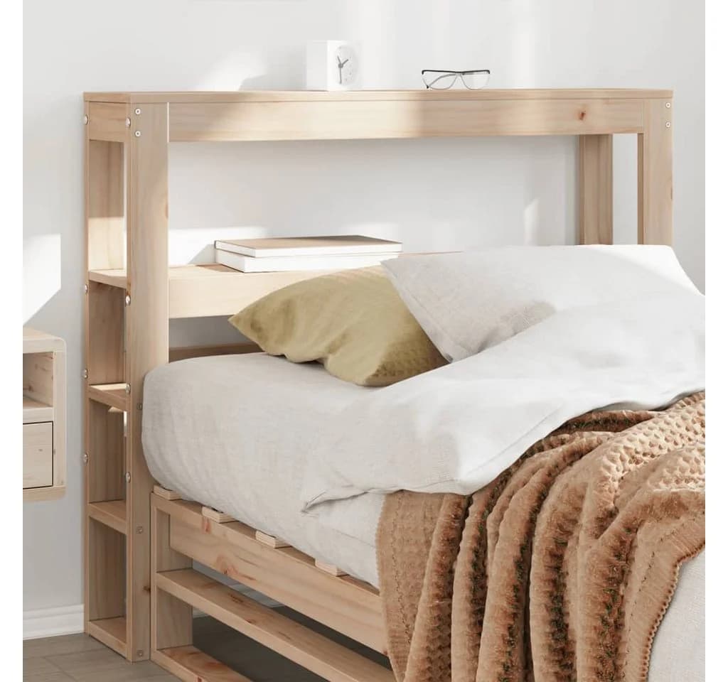 vidaXL Bett Kopfteil mit Ablagen 90 cm Massivholz Kiefer