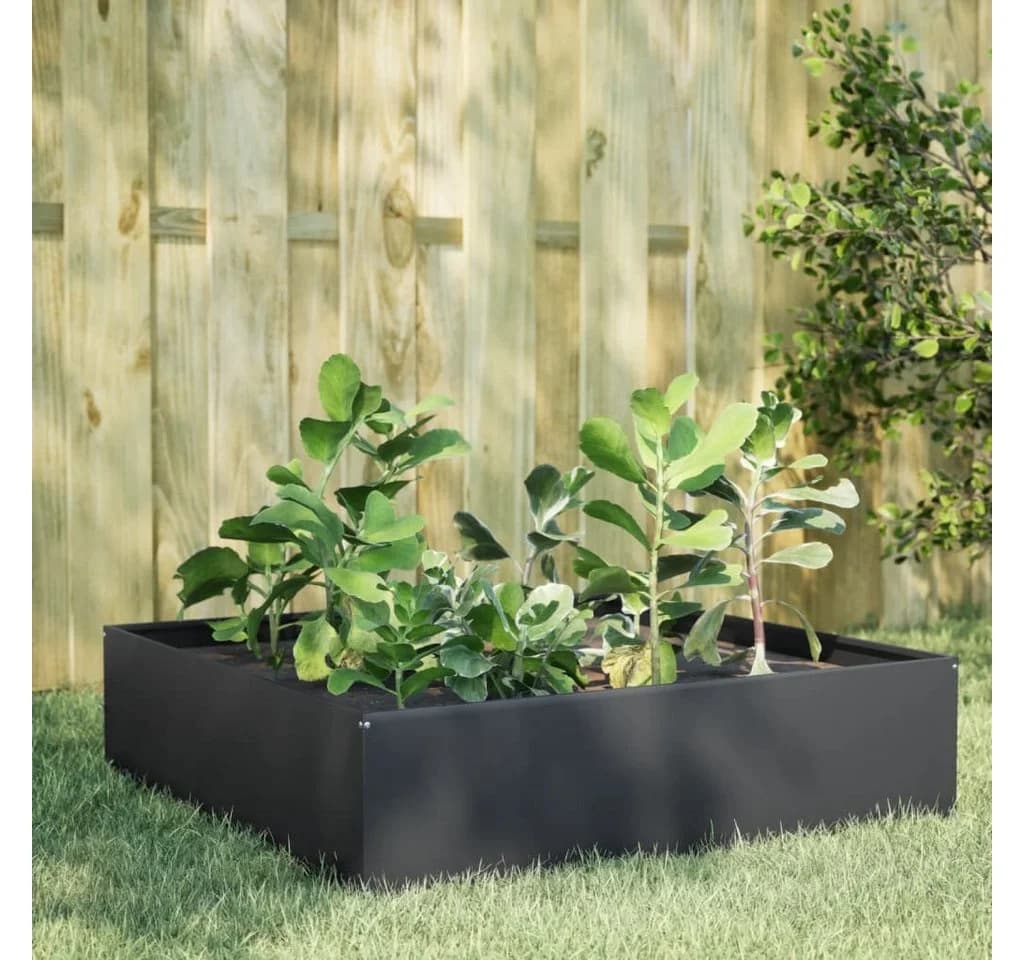 vidaXL Hochbeet Anthrazit Stahl 100x100x25 cm