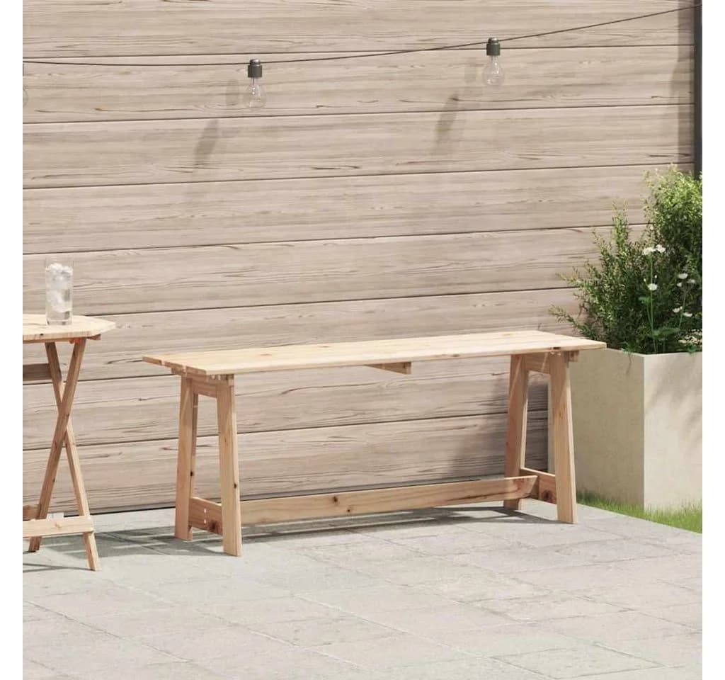 vidaXL Gartenbank Outdoor Massives Kiefernholz Natur