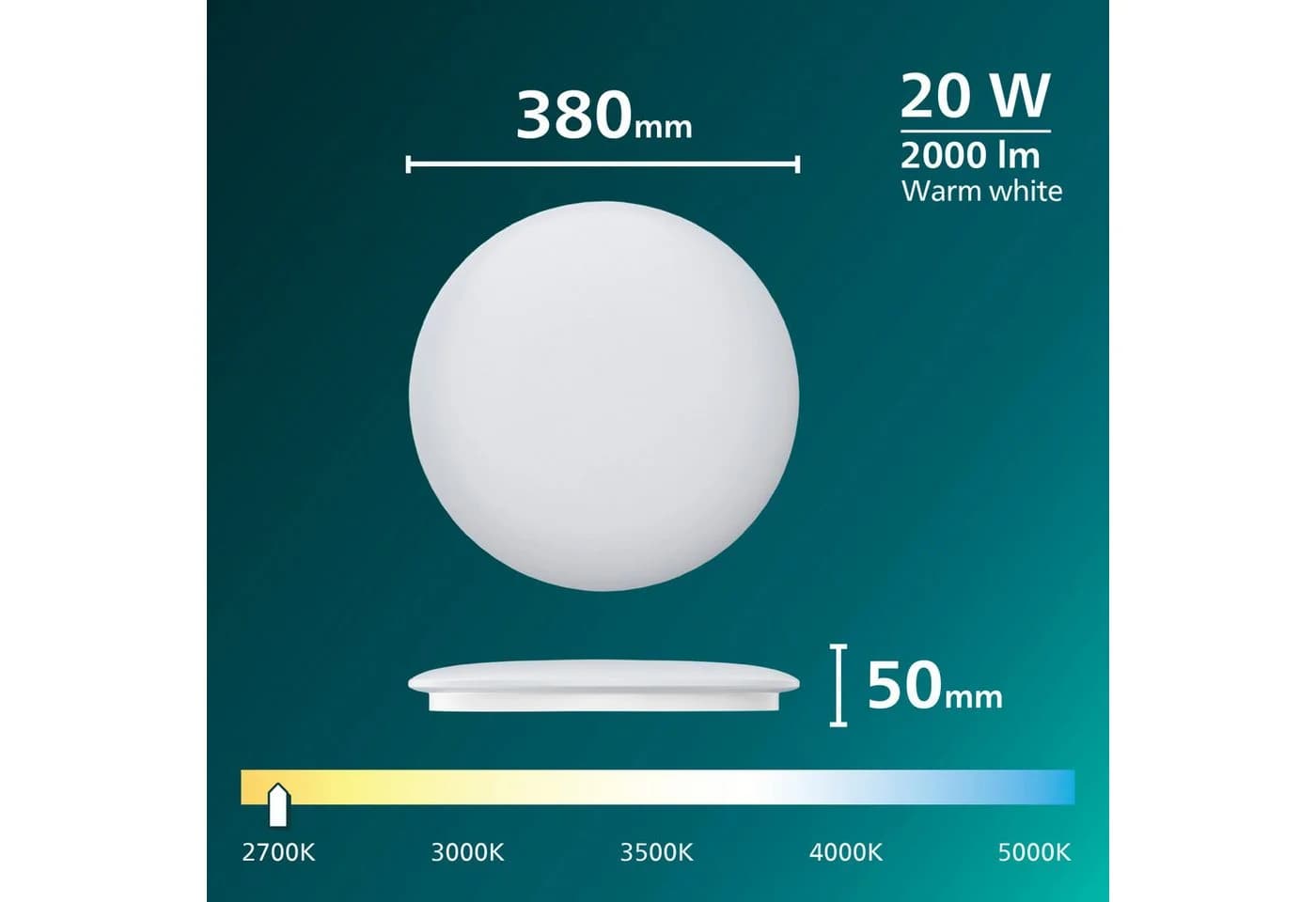 Philips LED Deckenleuchte Moire CL200 Warmweiß Rund Weiß - Bild 5