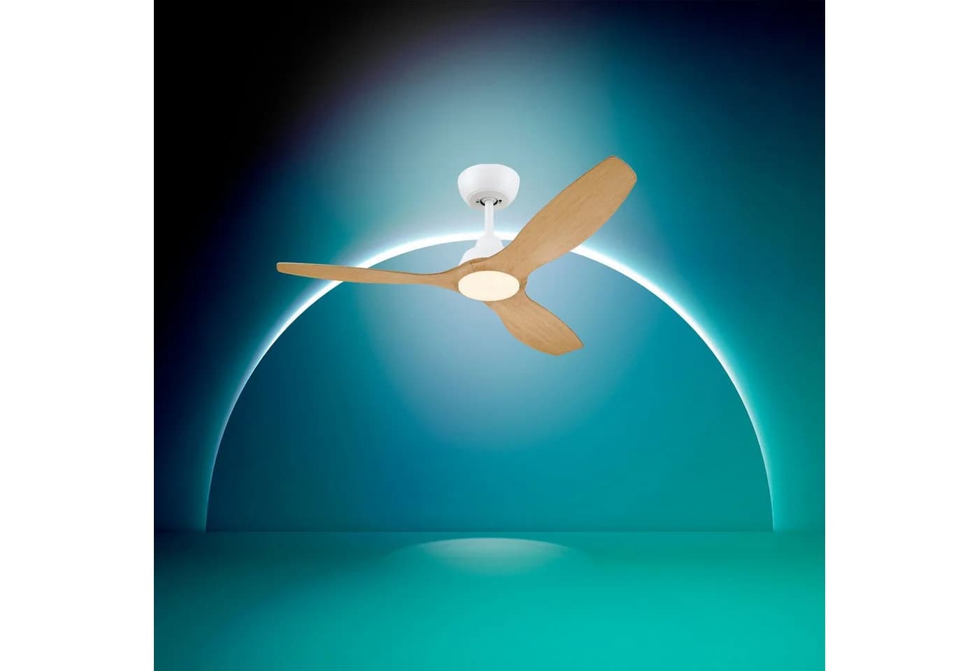 Philips Olas LED Deckenleuchte mit Ventilator 106cm schwarz-braun